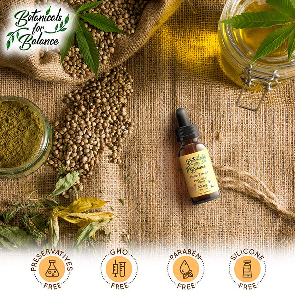 Botanicals for Balance Pet Drops Hemp Extract Supplements for Stress, Anxiety, Support Joints, Immune Function, Overall Wellness and Healthy Aging.