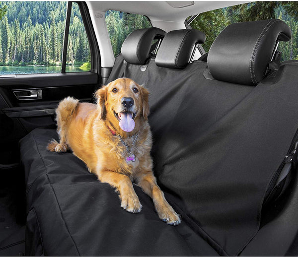 BarksBar Original Pet Seat Cover for Cars - Black, Waterproof & Hammock Convertible