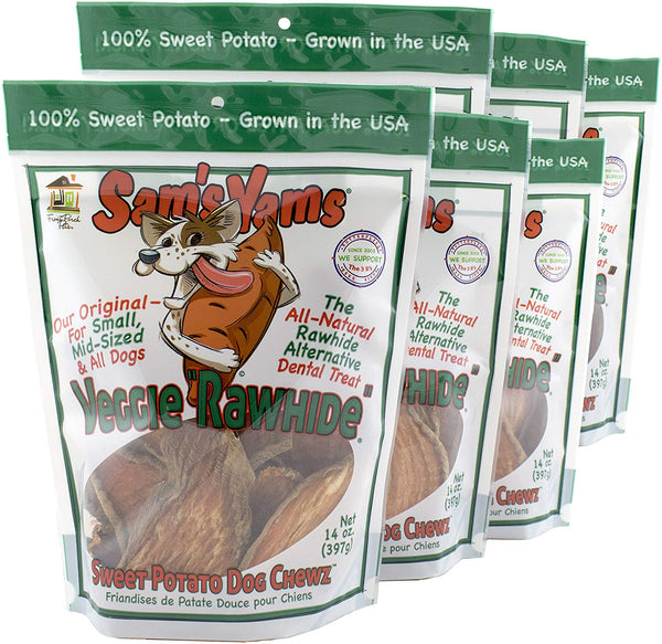 Sam's Yams Sweet Potato Dog Chewz - 6 Pack - Value Pack Veggie Rawhide